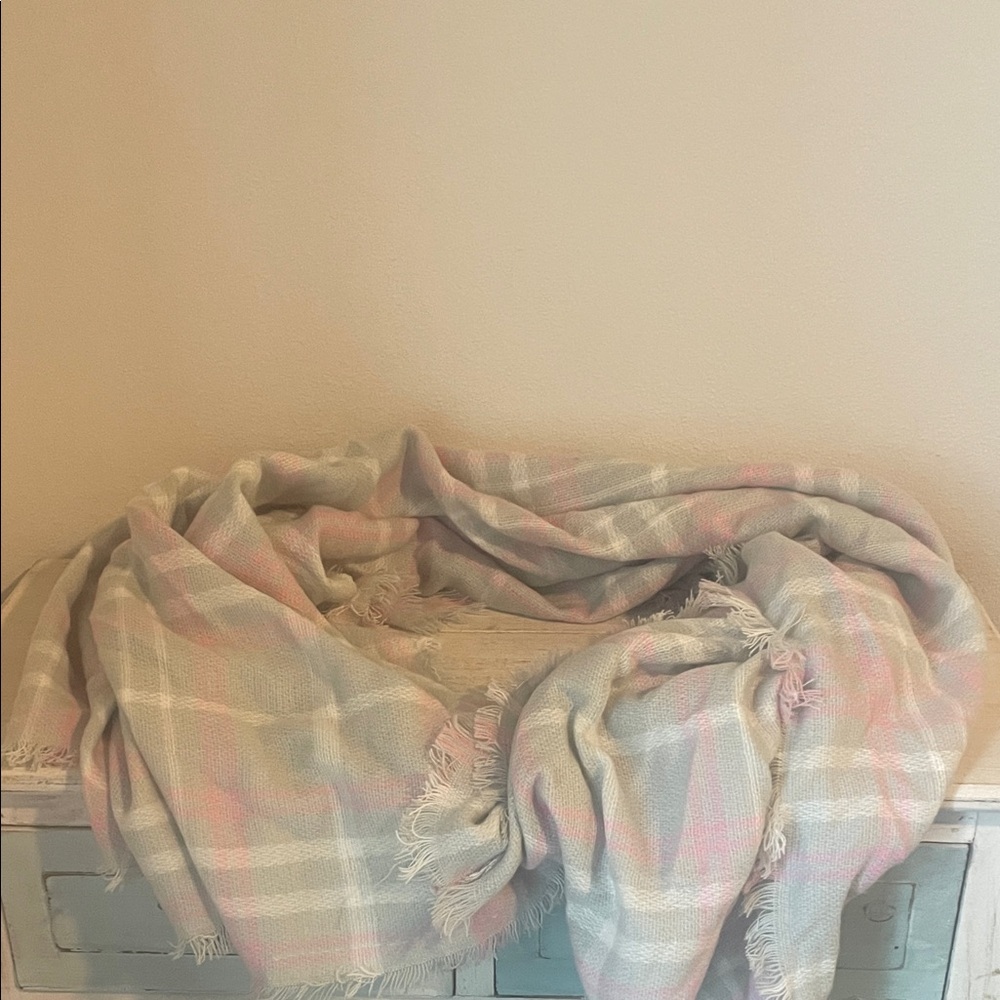 Pastel Plaid Blanket Scarf